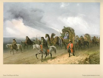 Karlo Bossoli. Tataren, die durch die Steppe reisen